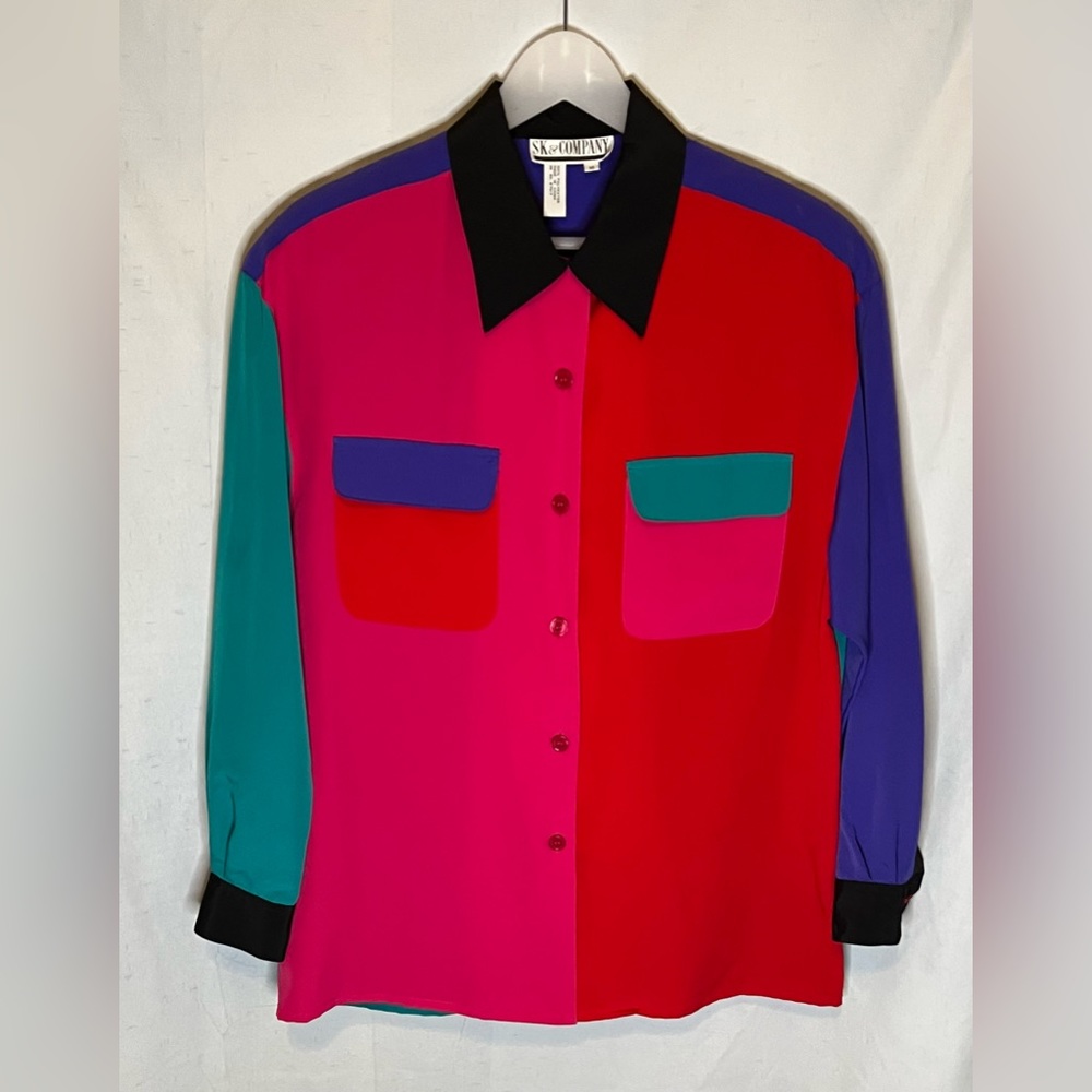 Vintage SK&Co Colorblocked Blouse